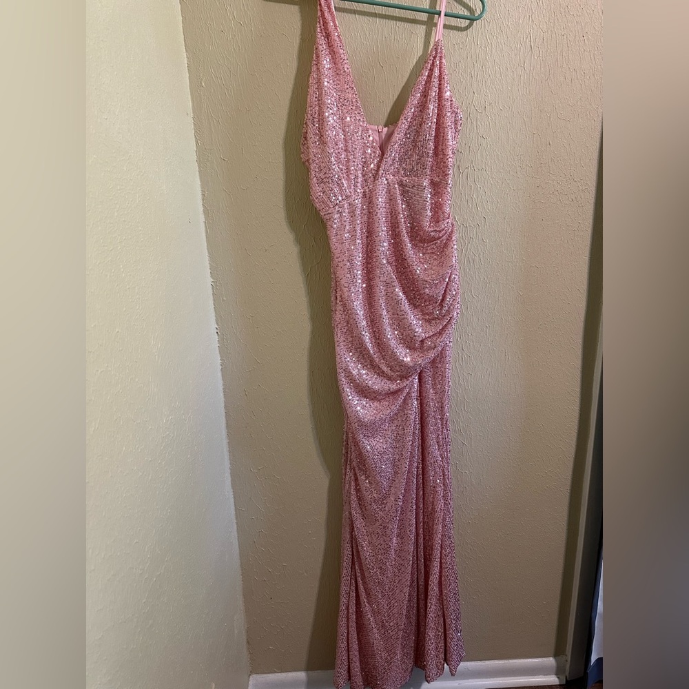 Elegant Pink Sequin Gown